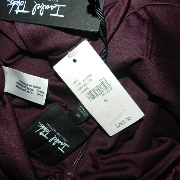 Isabel Toledo for LB sleeveless V-neck high-low wine sequin maxi NWT/🆕⌚📦🏃💨🚚 - Picture 7 of 16